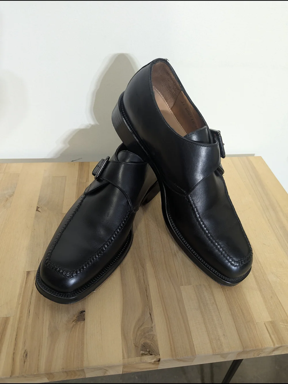 Cole Haan Black Leather Single Monk Strap Dress Shoes 10